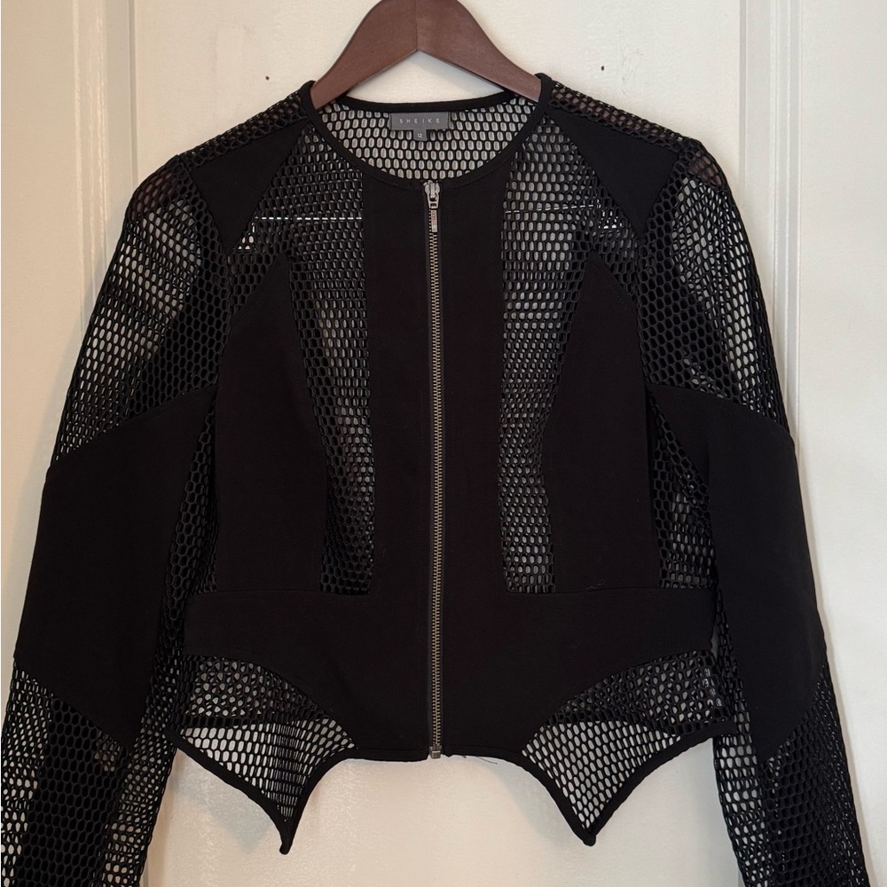 Sheike Black Blazer with Cropped Design and Asymmetrical Hem